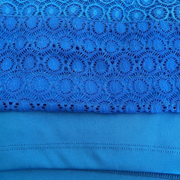Issac Mizrahi Royal Blue Lace-like Dress Size L - Picture 6 of 6